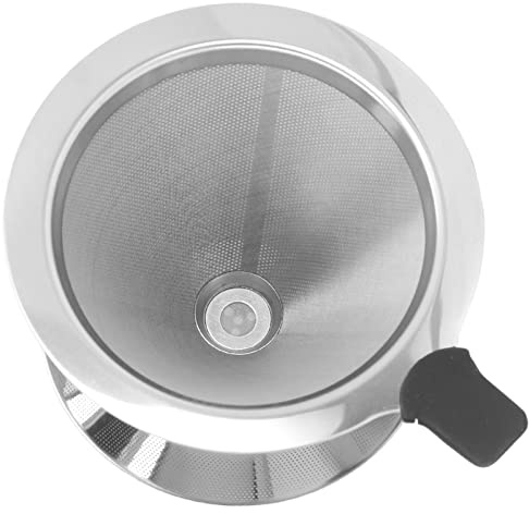 Kaffeetropfer, Edelstahl-Kaffeetropfer, Tropfkegel, Kaffeefilter, Wiederverwendbarer Kaffeefilterbecher für die Küche (1-2 Tassen)