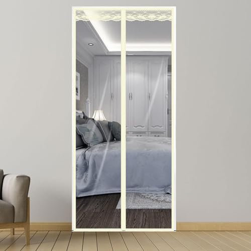 Winter Magnet Thermovorhang Kälteschutz Volle Größe Magnet Wärmeschutzvorhang für Türen Isolier Schutz Vorhang Gegen Kälte und Hitze Türvorhang Winddicht Transparent (65 x 215 cm)