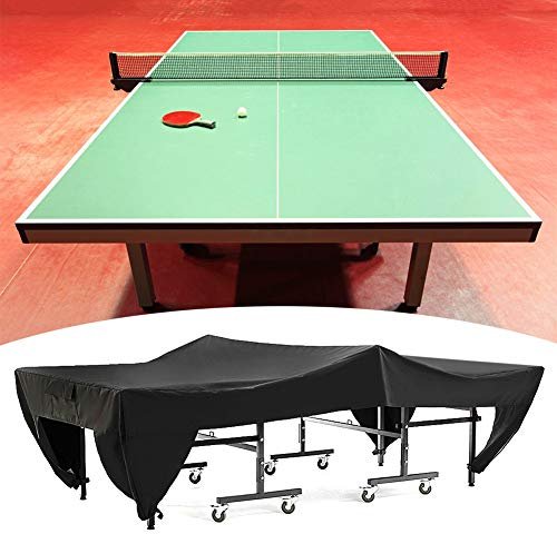 Tischtennisplatte Abdeckung, 280 x 153 x 73 cm Wasserdicht Tischtennistisch Abdeckplane Winddicht UV-Beständiges Oxford Tischtennis Schutzhülle Winddicht Tischtennisabdeckung für Outdoor und Indoor
