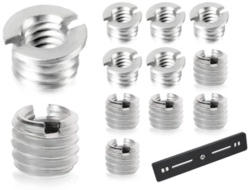 Lhbwhiz 10 Stück 1/4bis3/8 Konvert Schrauben Adapter,5 Stufenverdickungsmodelle Gewindeadapter + 5 stufenlose Vollzähne Gewindeadapter,für Kamera Stativ D-SLR S-LR