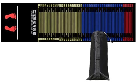 Weitsprung Matte 3 mm dicke stehende Weitsprungmatte 2,5 m, multifunktionale, stoßdämpfende Springseil-Trainingsunterlage für Kinder, Heimgymnastik, Schule, doppelseitige rutschfeste Sprungmessmatte m