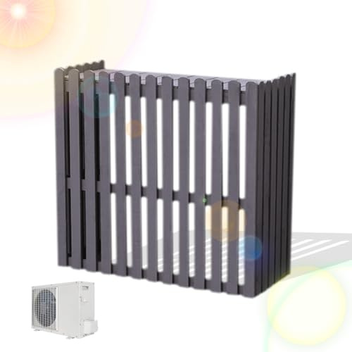 Outside Hide Air Conditioner Cover Slatted Decorative Fence Flower Rack Plant Storage Shelf With Topper Cover Anti-Corrosion Wooden Protective Cover (Color : Grey, Size : 85x35x84cm)