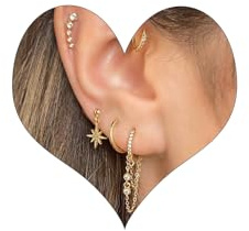 Pequeño Pendientes Oro Mujer Pendientes 14k Chapado Oro Pendientes de Aro Mujer Pendientes Hipoalergénico Tiny CZ Juego Pendientes Huggie Cartílago Oro Pendientes Mujer Dorados