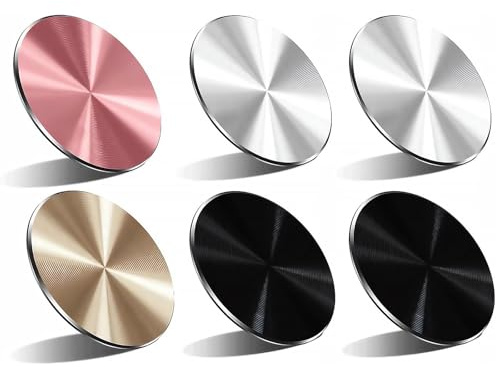 6er-Set Magnetplatten Metallplättchen Selbstklebend für Handy & Magnet - Metallplättchen für Handyhülle & -halterung