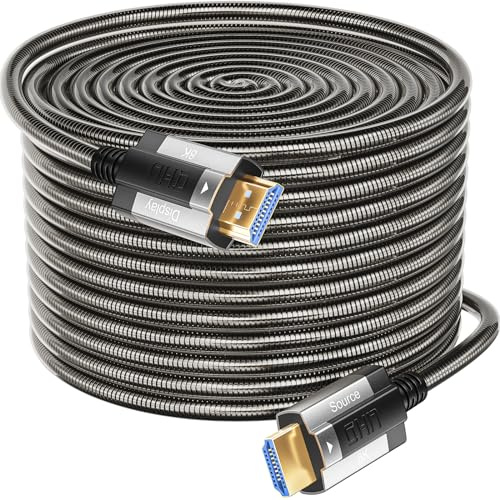 Siwket 4K HDMI Glasfaserkabel 5M, Stahlpanzerung Optisch HDMI 2.1 Kabel 48Gbps Ultra High Speed 8K@60Hz 4K@120Hz Dynamic HDR eARC Dolby HDCP 2.2&2.3 für HDTV/Projektor