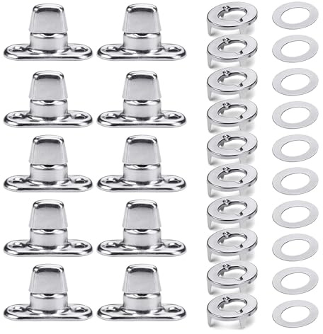 Dzxin Turnbutton Twist Fastener, 10 Sets Canvas Twist Lock Fasteners, Bag Clasps and Closures Supplies for Bags Making,Twist Locks for Boat Canopy Canvas Cove