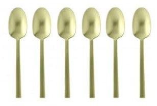 Sambonet [W0724 Neutra Antique Set 6 cucchiai per moca, gemma/PVD Champagne - 52669PA7 [SP] UVP: 82,90