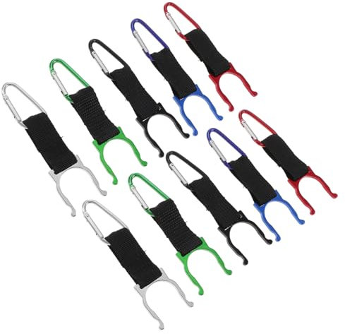 NULYLU 10stücke D-förmige Hängeschnallen Aus Aluminiumlegierung Mit Nylonband Flaschenhalter Für Limonaden Oder Andere Flaschen Tragbar Für Camping Und Wandern Zum Aufhängen An Fahrrad, m