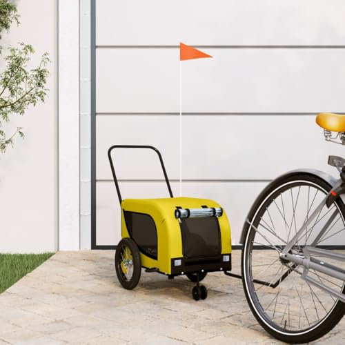 Xichuzi Fahrradanhänger Hunde Gelb und Schwarz Oxford-Gewebe & Eisen, Fahrrad Anhänger, Lastenanhänger, Handwagen, Fahrrad-lastenanhänger, Lastenfahrrad - 94015