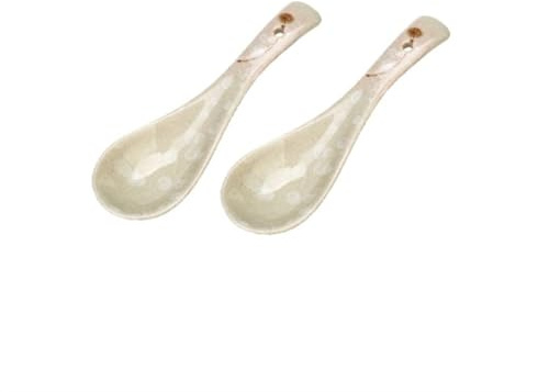 RUNZE765Z Tablespoons Ceramic Spoon Household Soup Spoon Japanese Spoon Tableware Asian Rice Spoon Small Spoon, Set of 2 Serving Spoon