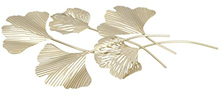 Metall Wandkunst, Eisen Simulierte 3D Ginkgo Blätter Wanddekoration Hängende Wand Skulptur Wohnzimmer Wanddekoration für Wohnzimmer Büro