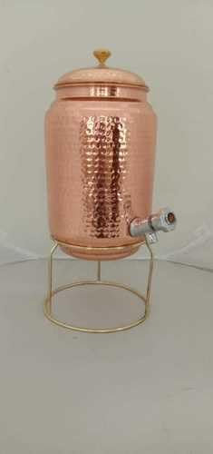 Distributeur d'eau en cuivre martelé avec robinet Matka Récipient à eau Tanki en cuivre 5 litres Pichet en cuivre avec robinet et support