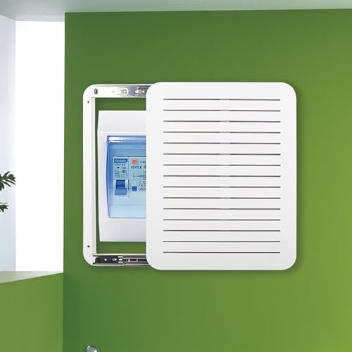 EXCLURA Stromkasten Verkleidung Moderne Abdeckung für Sicherungskasten Weiß, Abdeckung für Schalttafeln, Dekoratives Bauernhaus, Abdeckung für Verteilerleisten mit Schrauben und Spurlosen Nägeln(L)