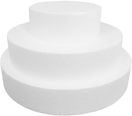 COLLBATH Kuchenform tortendekoration Tortenbasis Hochzeitstortenform Tortenrohlinge Einfache Kuchenherstellung Kuchendekorationswerkzeug gefälschte Geburtstagstorte Styroporschaum Weiß