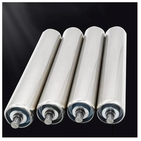 Paquete de 4 fundas de rodillo de acero de 25/38/50 mm de diámetro, piezas de repuesto de acero inoxidable para soportes de rodillos de línea de producción y componentes fiables de fábrica