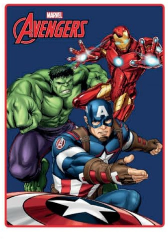 Kimbatex Textil Hogar Tienda Manta Polar Invierno Infantil 100x140cm – 100% Poliéster, 160 gr/m², Suave y Ligera – 19 Diseños (Avengers)