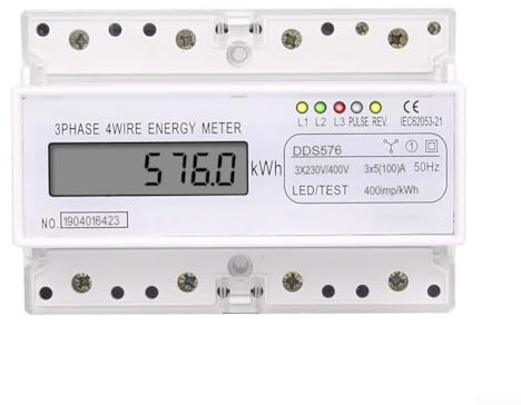 Compteur électrique numérique triphasé, compteur d'énergie électrique, compteur d'énergie électrique, compteur de rail DIN, avec écran LCD, équipement industriel pour systèmes de sous-compteurs
