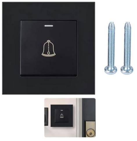 Bouton De Sonnette Extérieur étanche 220–250 V, 1 pièce Interrupteur Sonnette Exterieur, Bouton Sonnette Exterieur, Bouton Poussoir Sonnette Exterieur, Bouton Sonnette Filaire, pour Maison, Hôtel.