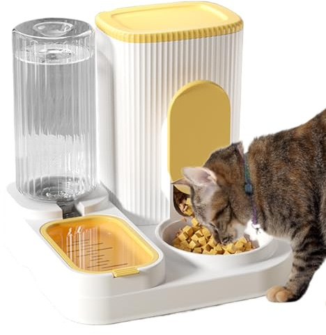 Automatischer Katzenfutterspender – Automatischer Katzenfutterspender – Wassernapf mit großer Kapazität, Haustierbedarf, für Welpen, Kätzchen, kleine, mittelgroße und große Tiere, zum Trinken von