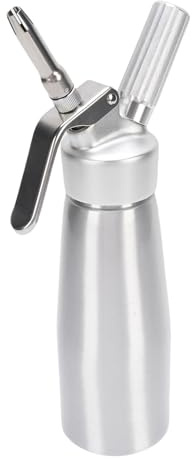 ZDAGELD Dispenser Professionale per Panna Montata in Alluminio, 500 Ml 3 Ugelli Decorativi Qualità di Livello Commerciale Realizzato in Alluminio per Uso Alimentare Facile Usare e