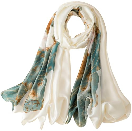 ZXTGBQ Silk Scarf Women Shawl Stain, Pañuelo Cuello Mujer Fulares para Mujerz, Fular Mujer Chiffon Scarfs for Women, PPañuelo de Seda para Mujerr, Pañuelos Cuello Seda Mujerr, PPañuelo SedaMujer