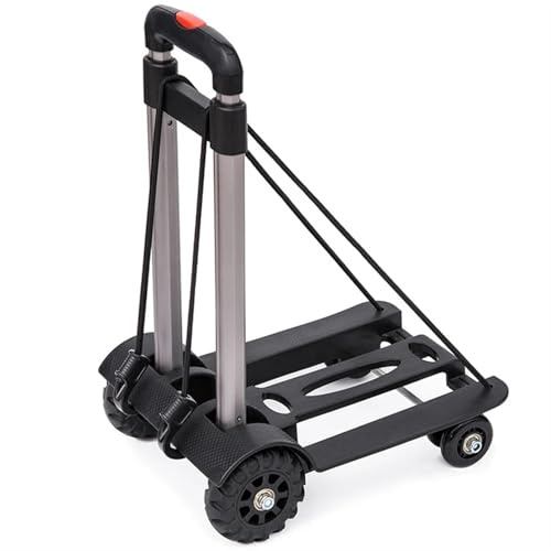Heavy Duty Folding Hand Truck - Portable Sack Wheel Trolley for Luggage and Shopping, Foldable Utility Cart, Travel-Friendly Design