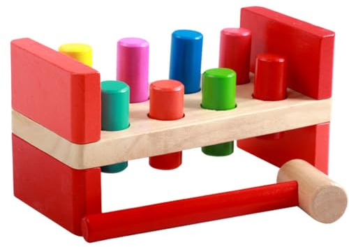 sszxmy Montessori Holzhammer-Spielzeug zum Hämmern, Bunte Stifte Schlagen EIN Maulwurf-Spiel