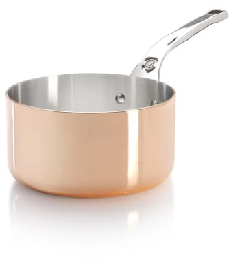 De Buyer 6406.20 Inocuivre Stainless Steel Saucepan, 2 mm Thick, 20 cm Diameter | Provides rapid, uniform heat distribution across commercial cooktops for precise culinary control in busy kitchens.