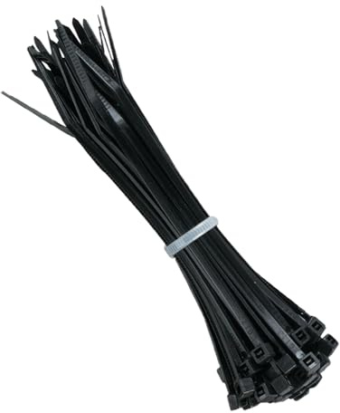 KafTon Pack of 100 Black Cable Zip Ties,UL Nylon, Perfect for PC, Bicycle Tie Wrap DIY Home Wire Vegetable Garden Office (200mm x 3.6mm) Black