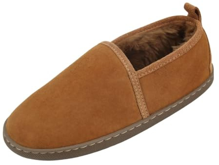 Lammfell Hausschuhe - HUBERT Fellschuhe Lederschuhe Damen Herren Schuhe Größe EUR 45, Farbe Beige