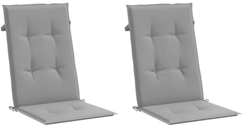 vidaXL Gartenstuhlauflagen für Hochlehner 2 STK. Grau 120x50x3cm Stoff