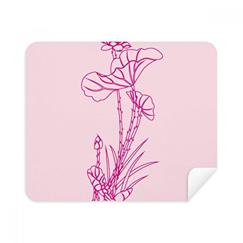 DIYthinker Lotusblatt Lotus Flower Reed-Blumen-Anlage Telefon Bildschirmreiniger Gläser Reinigungstuch 2Pcs Suede Fabric