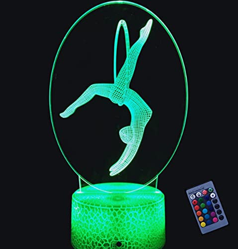 Optische Täuschung 3D Gymnastik Nacht Licht Fernbedienung 16 Farben Andern Sich USB Adapter Touch Schalter Dekor Lampe LED Lampe Tisch Kinder Brithday weihnachten Geschenk