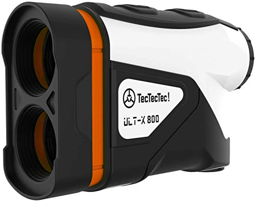 Laser Golf Entfernungsmesser TecTecTec ULT-X | 915 m | Pin-Seeker-Technologie | Winkelkompensierung | Vibration | 6-fache Vergrößerung | Wasserresistenz | Fernglas | Jagd | mit Tragetasche, Reinigungstuch und CR2-Batterie
