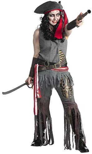 Maskworld - Verflucht gutes Zombie-Piratin Kostüm für Karneval, Fasching, Halloween oder Motto-Party - Untote Piratin für Frauen Größe: L
