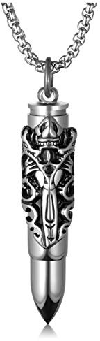 Jovivi Edelstahl Asche Urne Drache Anhänger Patrone Form Pendant Kette | Halskette für Herren Memorial Schmuck Geschenk