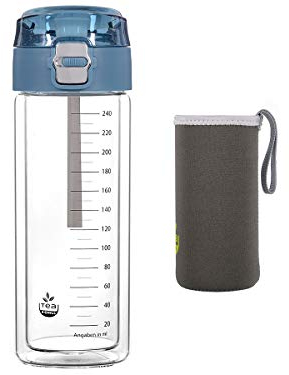 tea4chill Matcha-Shaker MATCHA2go: Teeflasche to go aus Glas für die schnelle Matcha Tee Zubereitung ohne Besen. Thermoflasche für outdoor.