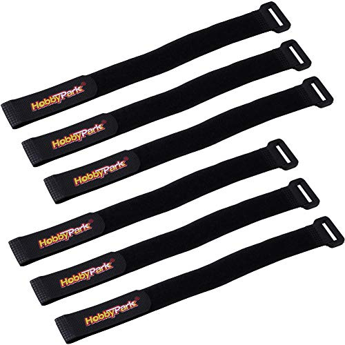 HobbyPark 20x300mm RC Battery Straps Cable Straps Reusable Fastening Staps Securing Straps Hook Loop Cinch Cable Ties Down Wraps Adjustable Cinch Straps (6PCS)