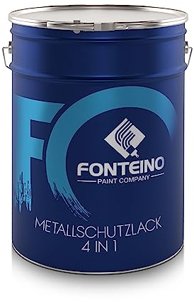 Fonteino Metallschutzlack 3in1 Metallfarbe Grundierung Rostschutzfarbe Decklack - Tannengrün 5L