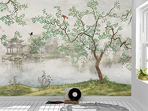 Oedim Fotomural Vinilo Pared Paisaje Arbol Lago Fotomural para Paredes, Vinilo Decorativo, Decoración comedores, Salones, Habitaciones.