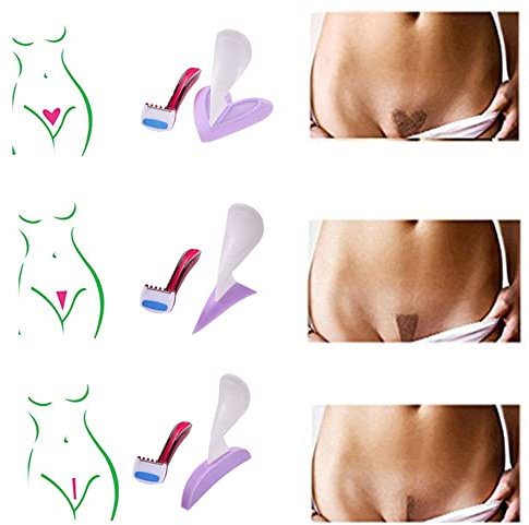 3 set di rasoio per bikini per donna, stencil da barba per privati, epilatore, strumento per modellare intimo segreto per donne private