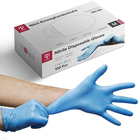 HARD Premium Nitril Einweg-Handschuhe Größe S, Puderfrei, Latexfrei, Einmalhandschuhe Untersuchungshandschuhe 1000 Stück - Blau