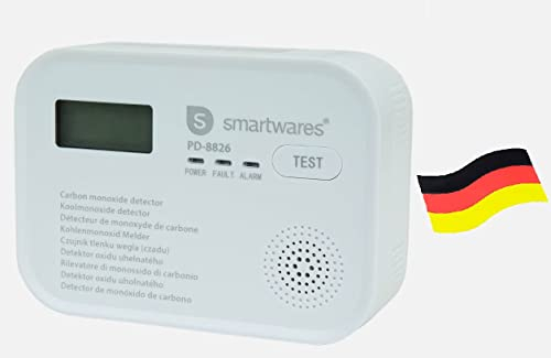 Detector de monóxido de Carbono CO Smartwares PD-8826 – Sensor de 10 años de Vida útil – Batería de 1 año