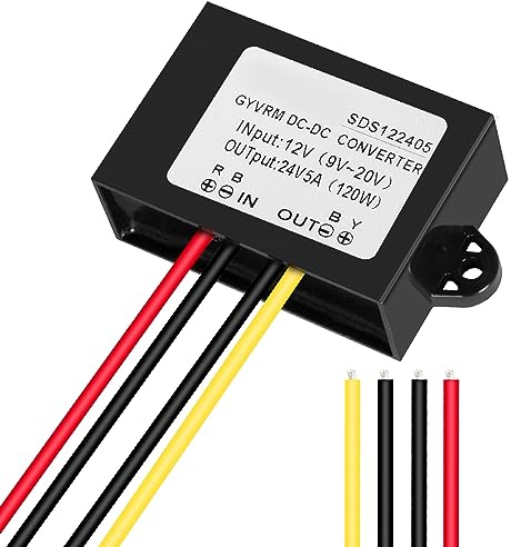 Jadeshay Convertidor de Tensión,DC 12V Convertidor Transformador Regulador,Step Up Converter Adaptador de Corriente para Auto Coche Camión Vehículo Barco Solar Sistema(Acepte CC 9-20V Entradas)