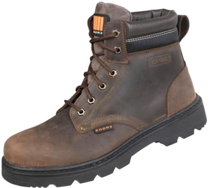 Ergos Liverpool 2 S3 SRC | Chaussures de Sécurité Montantes Professionnelles | Semelle en INOX Antiperforation | Résistante à l'eau et Antidérapante | Mixte | Marron | 42