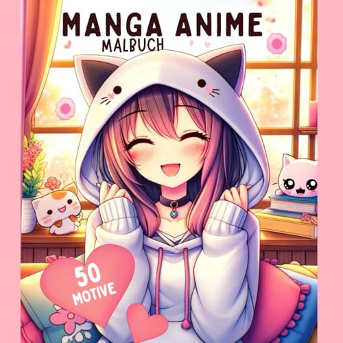 Manga Anime Malbuch: Mangabuch als Geschenk für Mädchen | 50 Motive zum Ausmalen und Entspannen