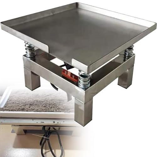 Petite Table vibrante en béton, Machine vibrante de vibrateur à Plaque Plate en béton de 3000 TR/Min, Plate-Forme de Vibration de Bloc d'essai de Banc Mini Vibra en Acier Inoxydable,50*50cm