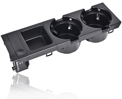Schwarzer Getränkehalter für die Vorderkonsole mit Münzhalter, passend für BMW E46 3er Serie 318i 320i 323i 325i 328i 330i, Ersatz OE# 51168217953 51169415183 51169415183 51169415186