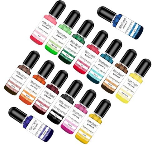 Pnuokn 15 Color Liquid Colorant Water-Base Pigment Highly Concentrated Dyed For Plasters Concrete Cements Easy To Carry 15 Color Practical Dyed Liquid Colorant Water-base Pigment For Plasters Mortars