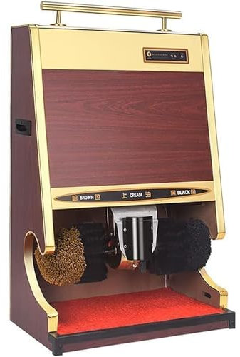 SFQEVHRZ Máquina limpiabotas automática, Máquina pulidora de Zapatos, inducción automática/Cepillo Combinado Doble/protección de Apagado por sobrecalentamiento